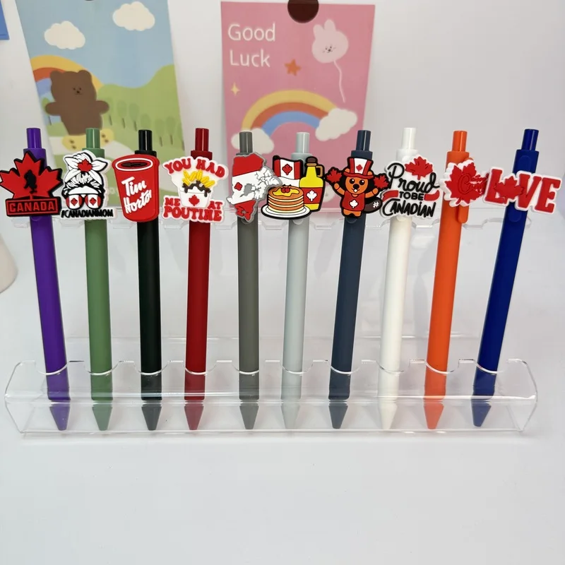 20/30pcs  Creative, simple, and cute retractable ballpoint pen with a Canadian maple leaf design Campus Design for the Back-to-S