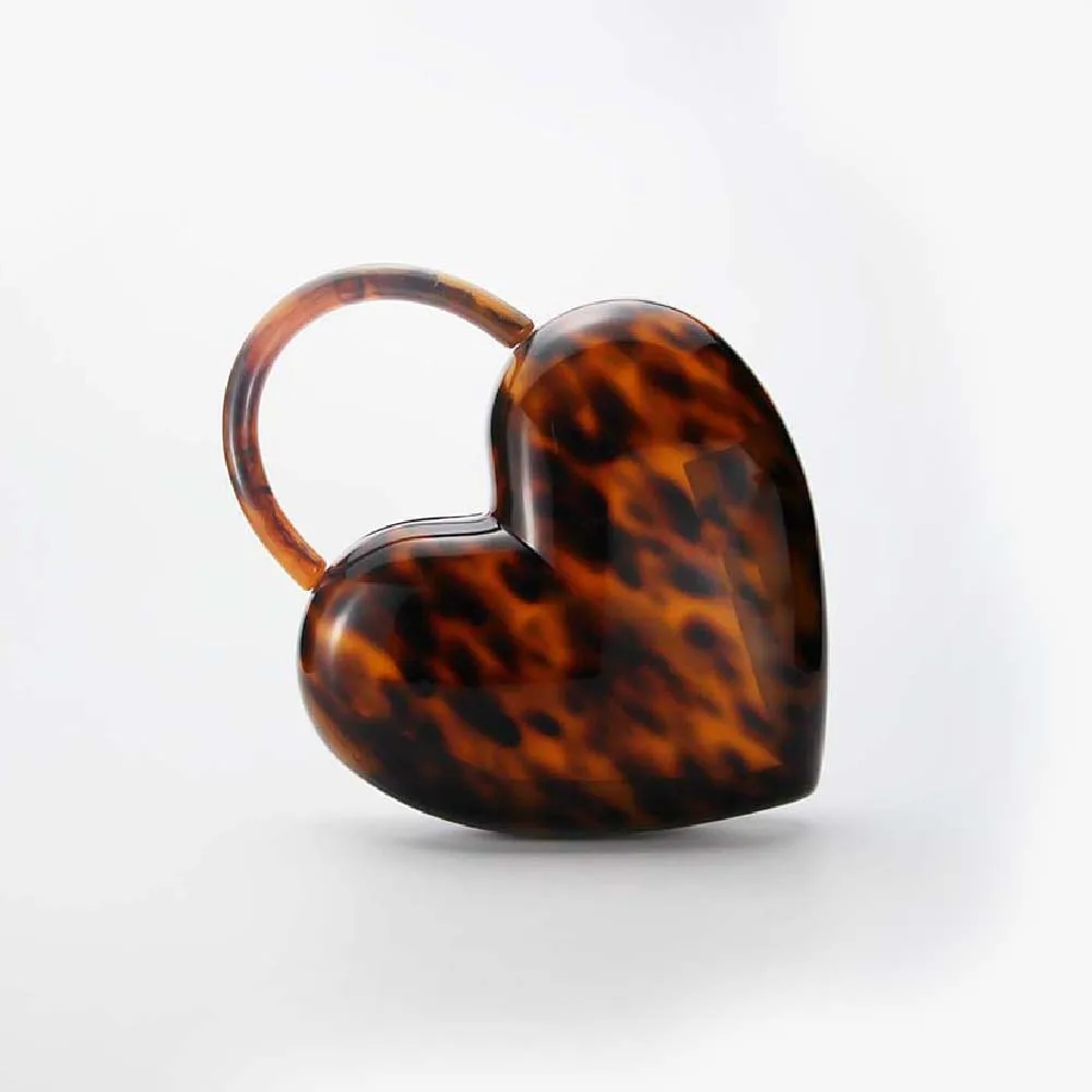 

Heart Shaped Leopard Handbag Dinner Party Evening Bags Women Acrylic Day Clutches Luxury Wedding Bridal Purses Simple Bag