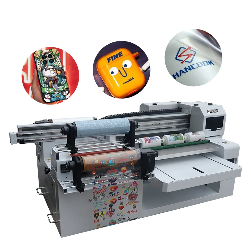 On sale 6090 UV Printer with UV DTF Device multi-function inkjet UV printer XP600/i3200 head