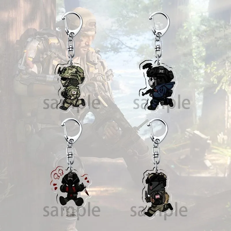 Call of Duty Popular Game Peripheral Acrylic Keychain Backpack Pendant Cool Comic Exhibition Gifts Game Keychain Collection