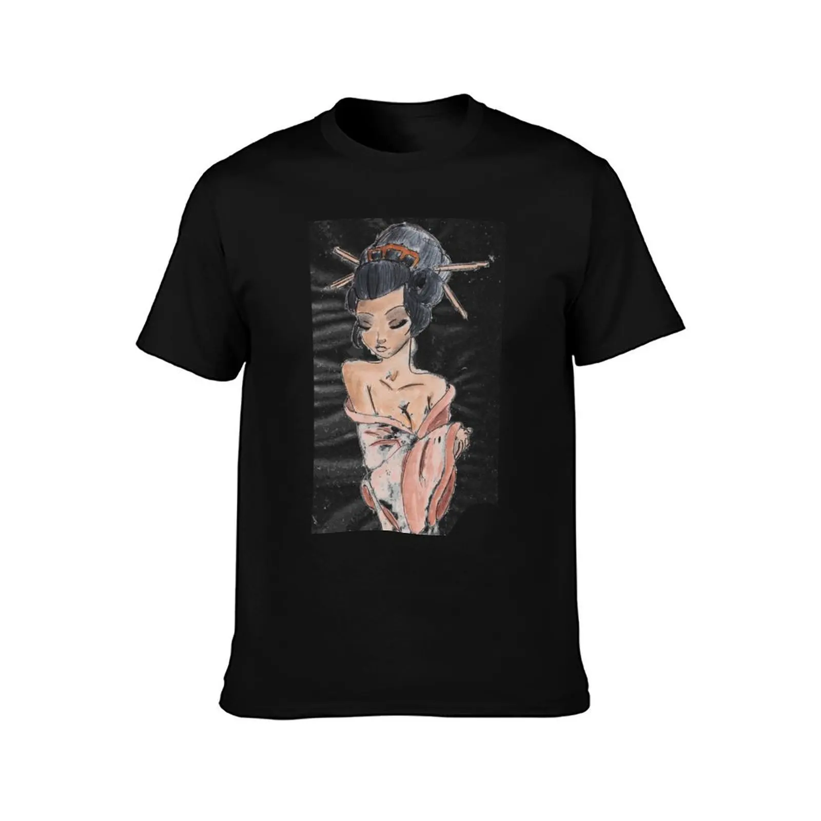 Geisha T-Shirt Casual Fashion Print Tee Top T-Shirt