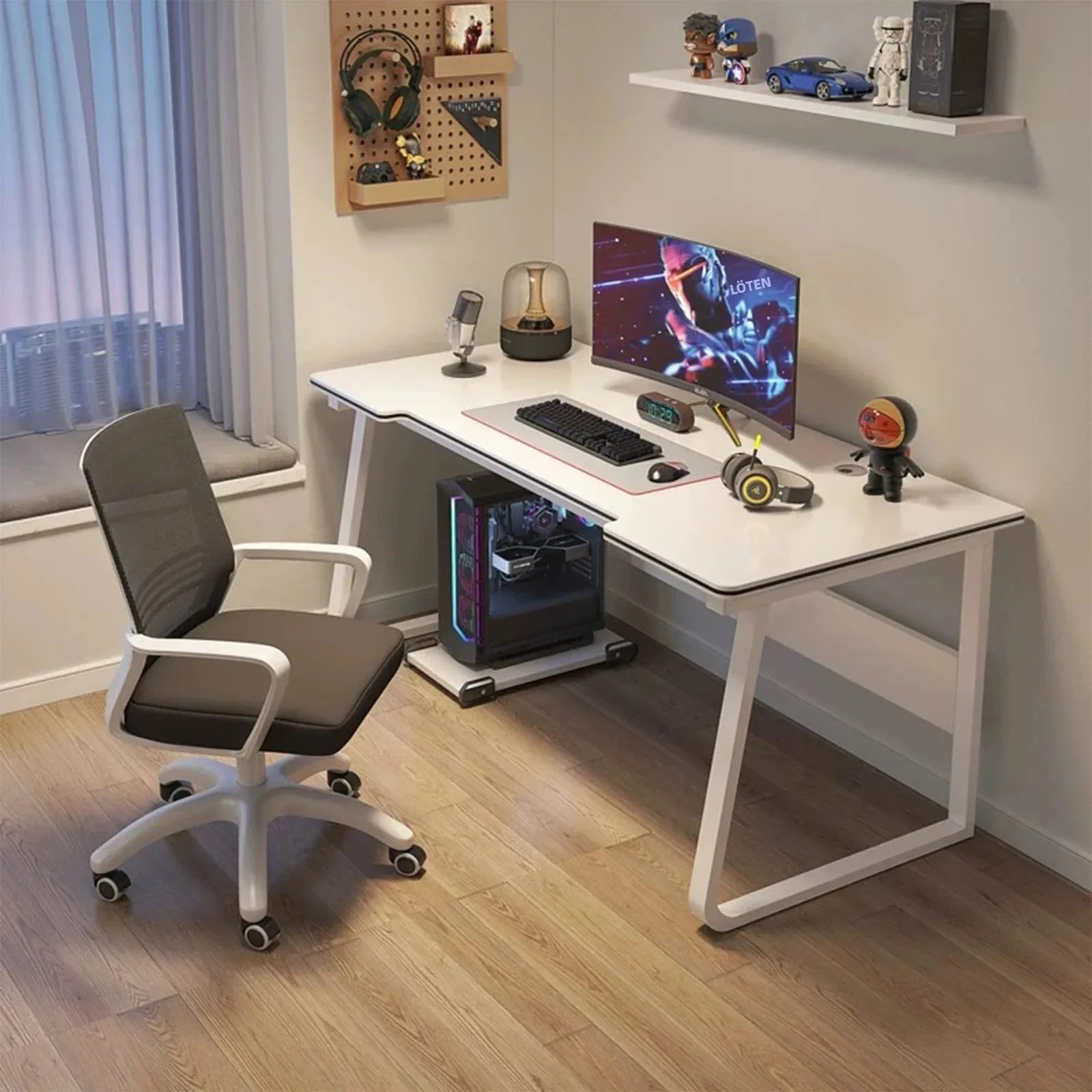 Höhenverstellbarer Robuster Gaming-Computertisch, Ergonomisches Design für Heim- und Büronutzung