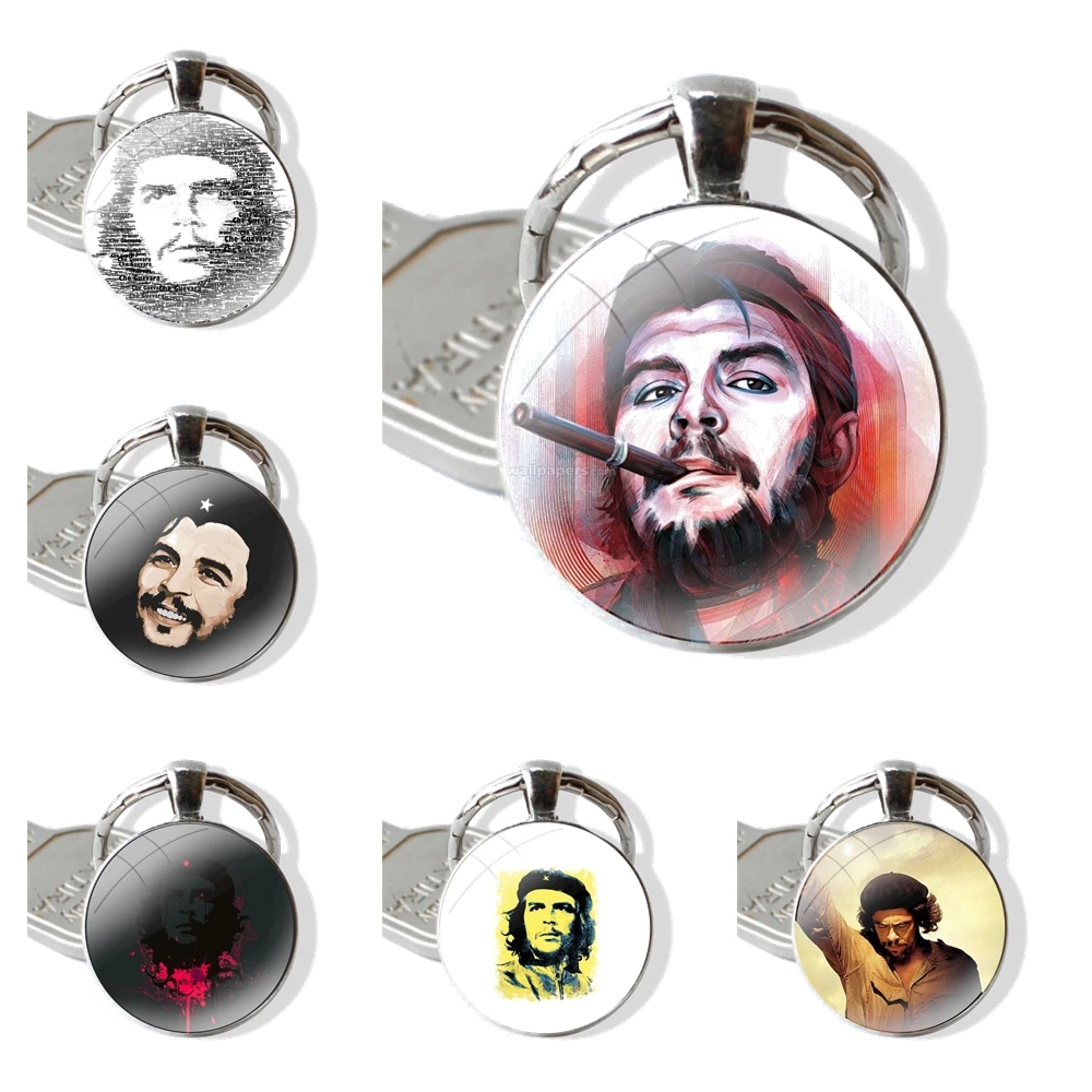 che guevara Smoking Che Guevara Cigar 25mm Glass Cabohcon Keychain Key Rings for Women Men Jewelry Gift