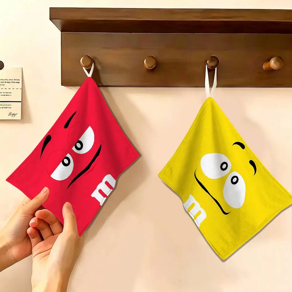 Chocolate candy Polyester Cotton Hanging Hand Towel, Super Absorbent Hand Wiping Towel for Daily Household Use