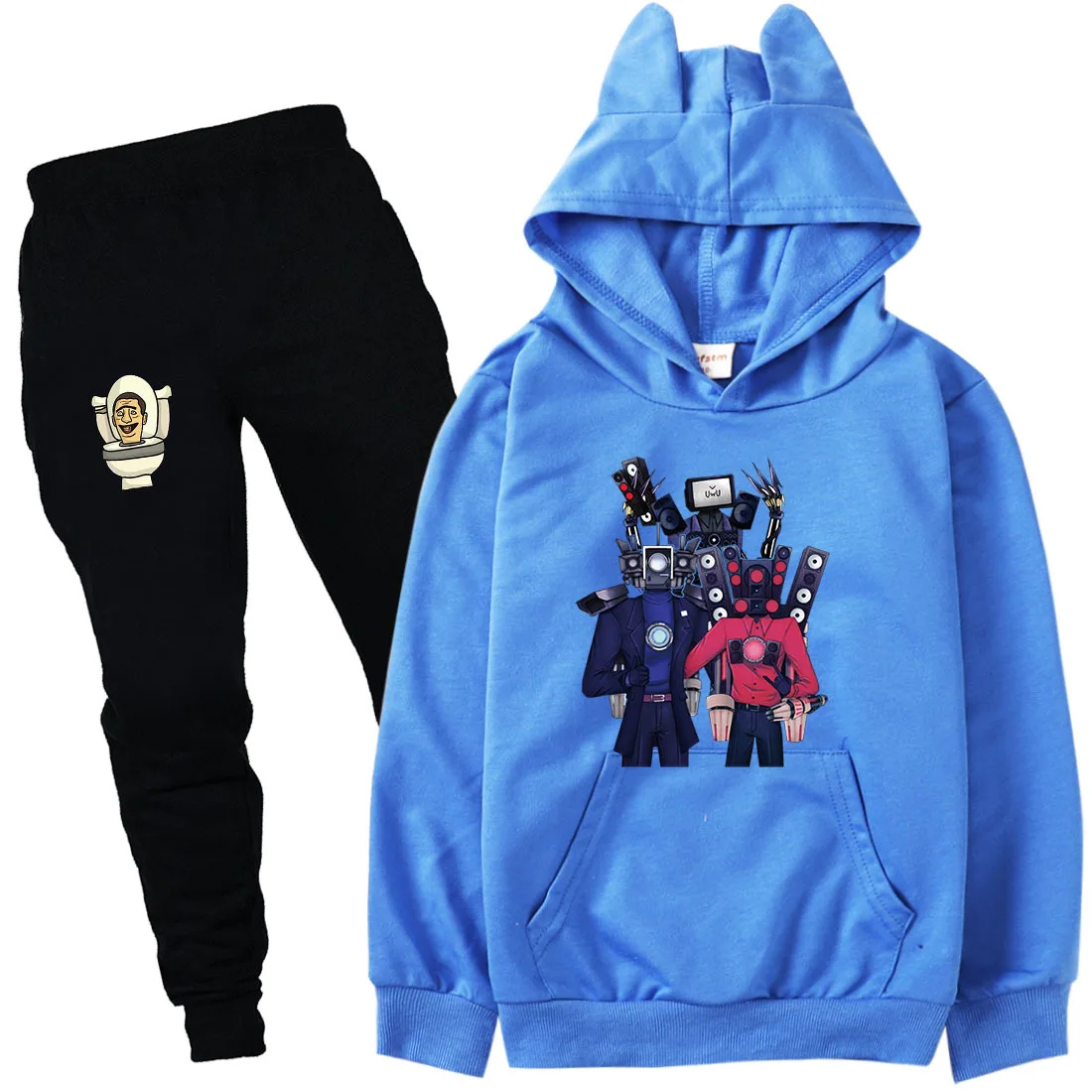 

Game Skibidi Toilet Clothes Boys Cartoon Carmeraman TV Man Hoodie Kids Pullover Hoody Sweatshirts Pants 2pcs Sets Girls Outfits