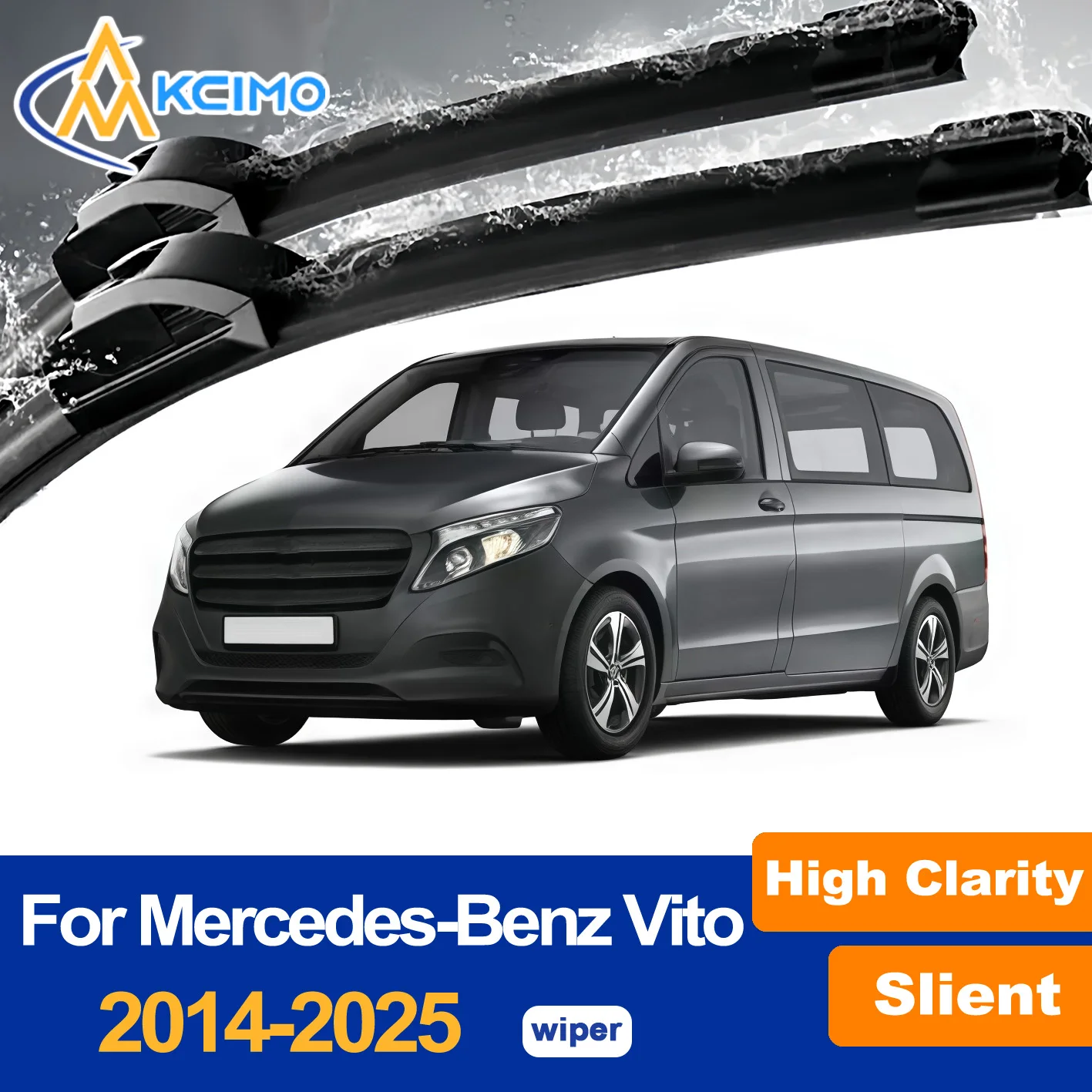 

2PCS Front Windshield Wiper Blades Replacement For Mercedes-Benz Vito W447 2014-2025 All-Weather Rubber Windshield Wipers