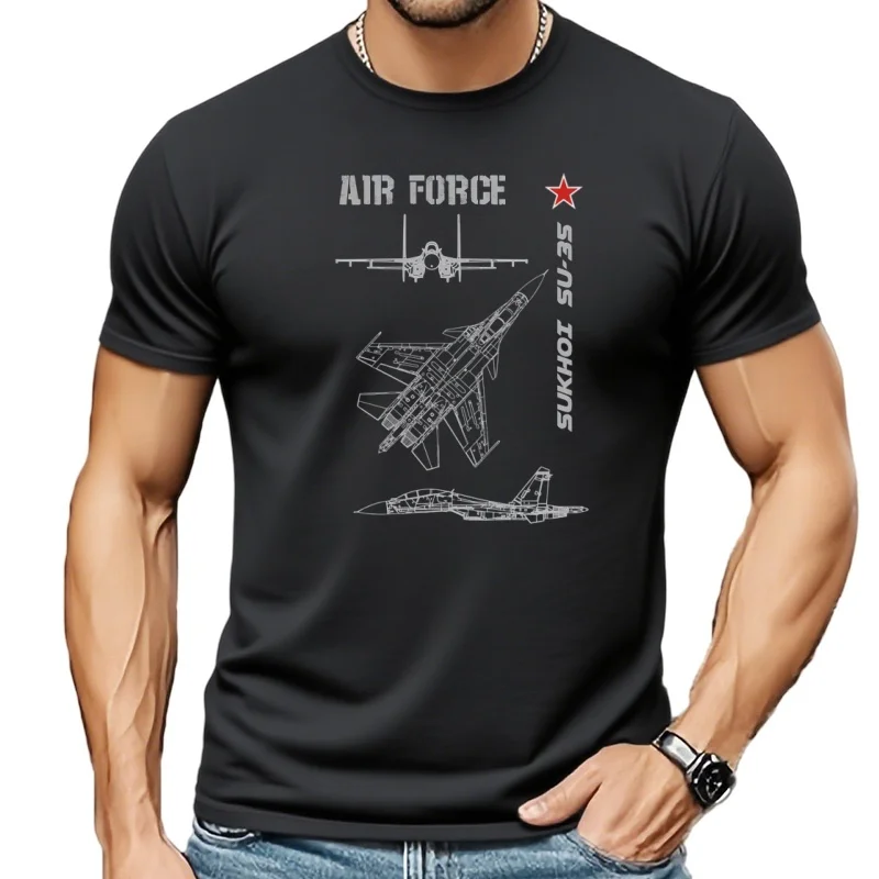 T-shirt de combattant Liban tirôle russe Sukhoi Su-35  fouteuse 100% coton à col rond manch court T-shirt