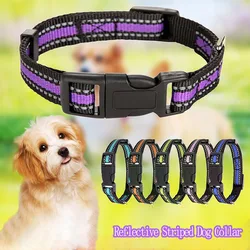 Reflective Dog Collar, Adjustable Nylon Pet Collars wiith Buckle, Light Weight Puppy Collars, Dog Collars for Medium Small Dogs