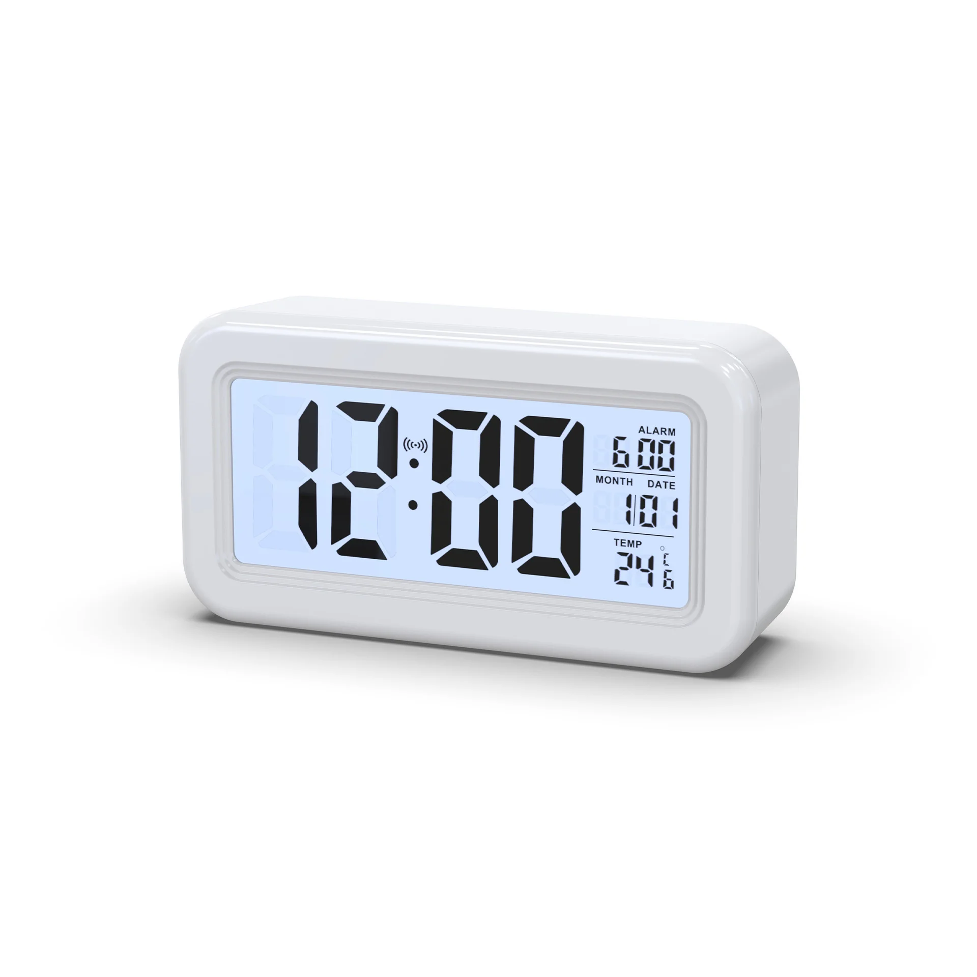 

20pcs Private Model Minimalist Clock, Alarm Clock, Lcd Lazy Person Sleeping, Silent Backlight, Electronic Clock Gift