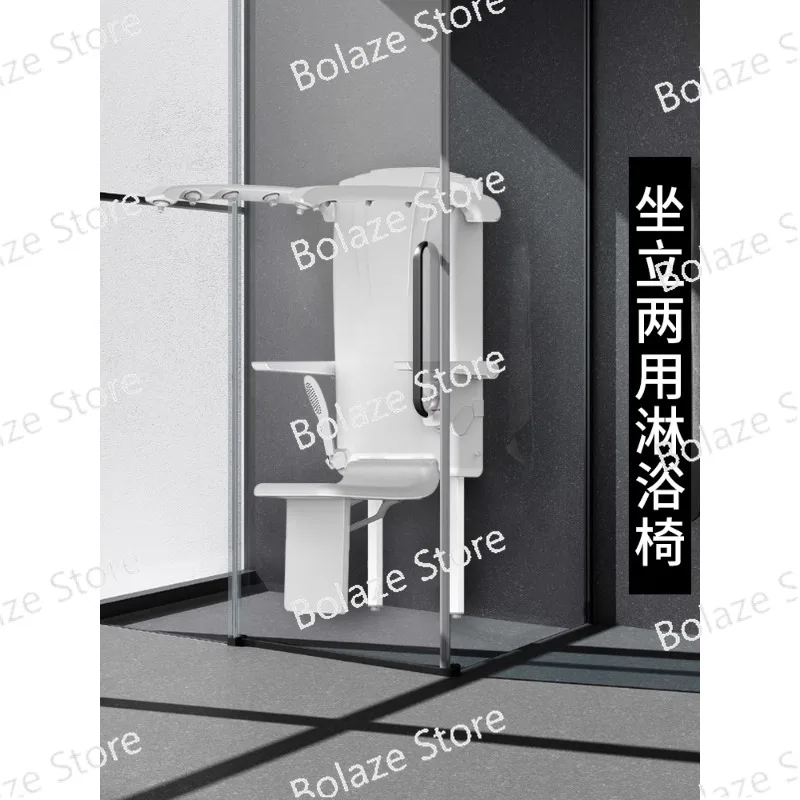 Sitting Thermostatic Shower Multifunctional Wall Mounted Sitz Shower for The Elderly, Folding Shower Chair