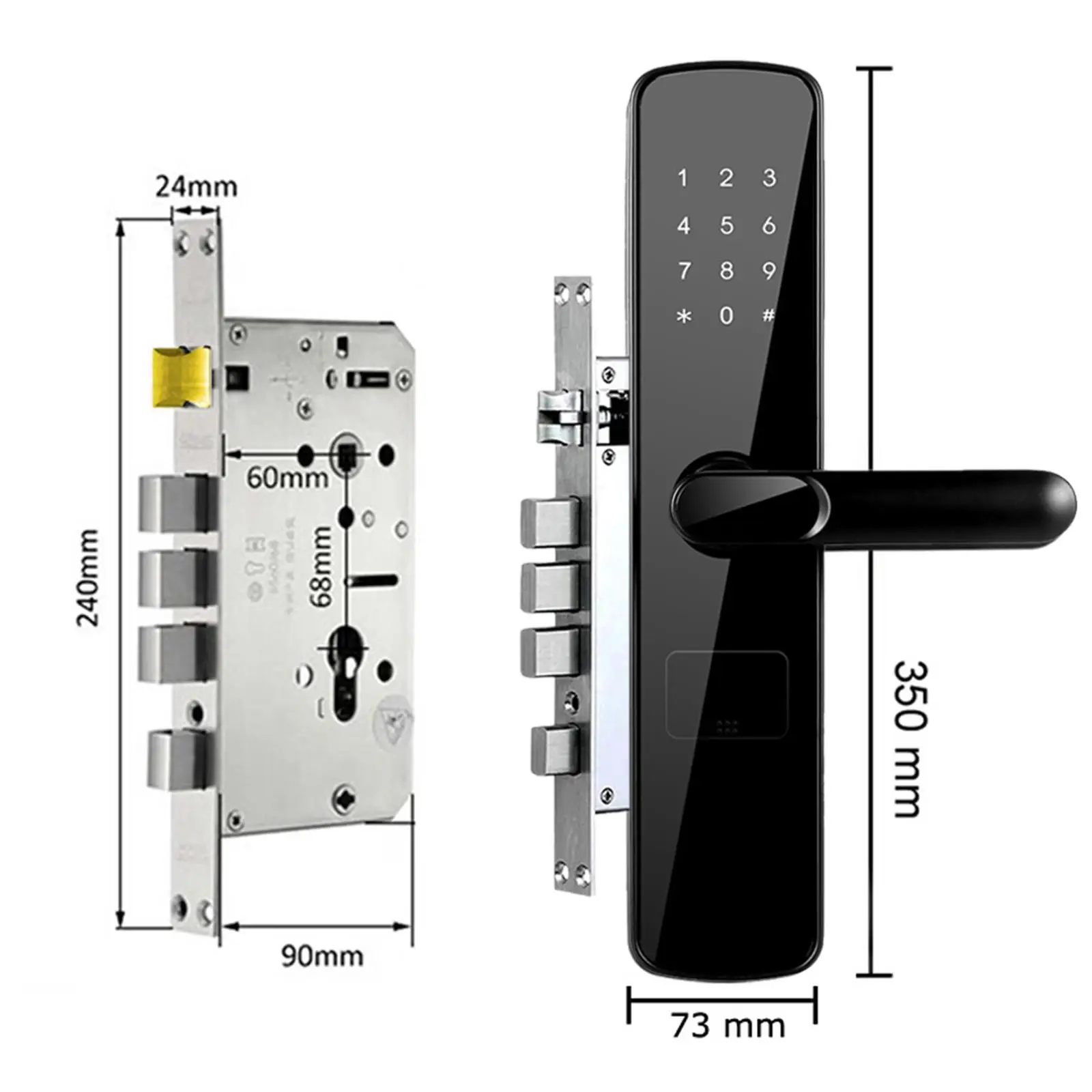 Keyless Entry Door Lock Anti Peeping Reliable Keypad Code Convenient Multifunctional Backup Keys High Security Smart Door Knob