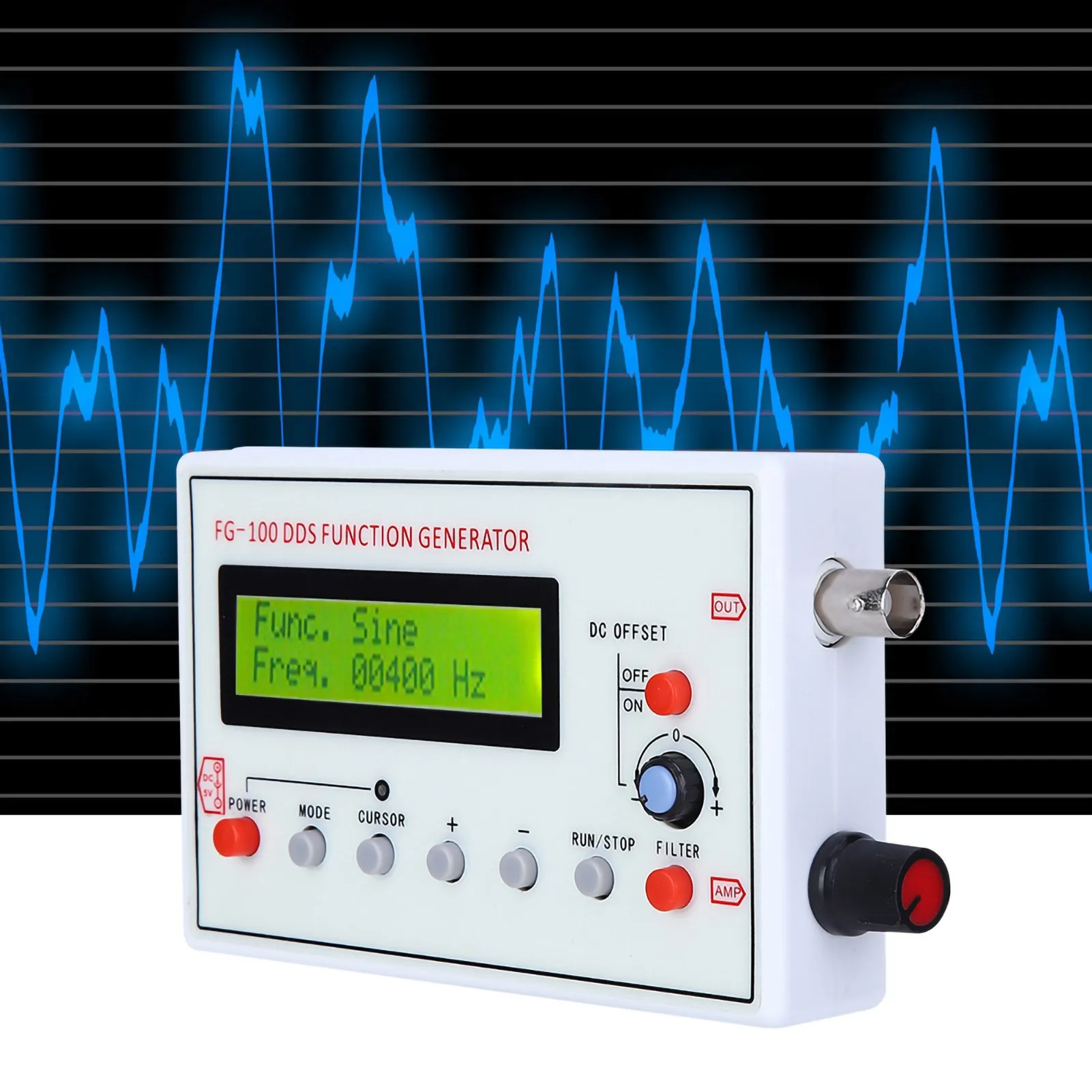 Fg-100 ds funkcja generatora częstotliwości sinualnej 1HZ-500KHz licznik źródło sygnału miernik generatora