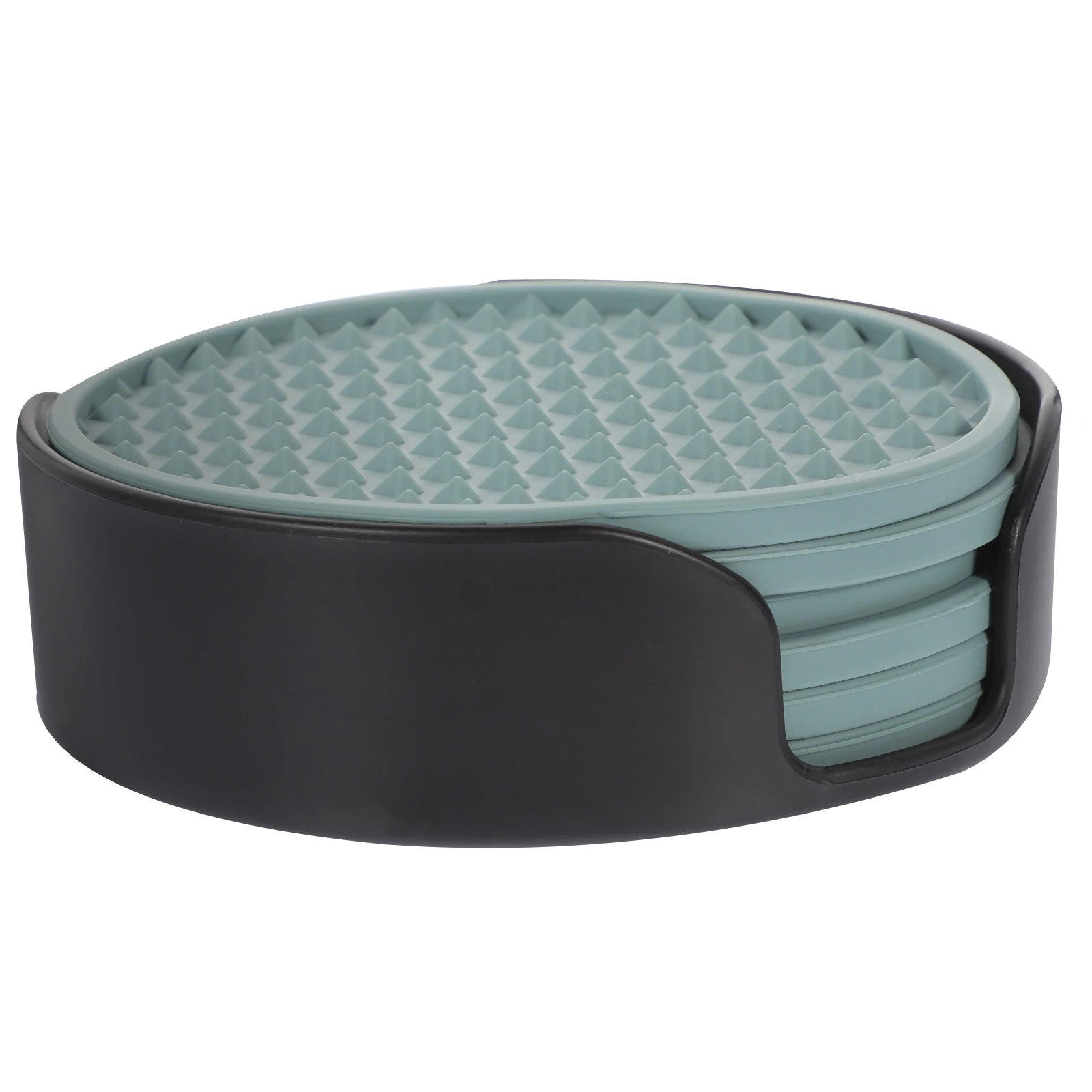 

1 set Silicone Coaster Set Gray Blue Thick Round Pyramid Anti Slip Heat Resistant Cup Mats Tumbler Pads Bottle Cushions Drink