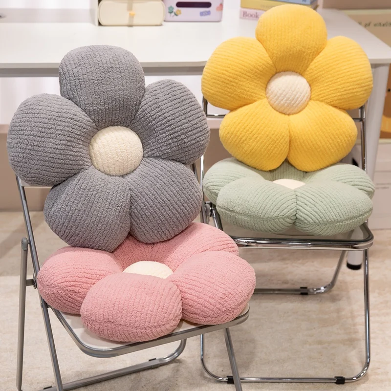 وسادة أطفال للبنات على شكل زهرة من القطيفة المخملية، لعبة محشوة ناعمة على شكل نبات، وسادة كرسي