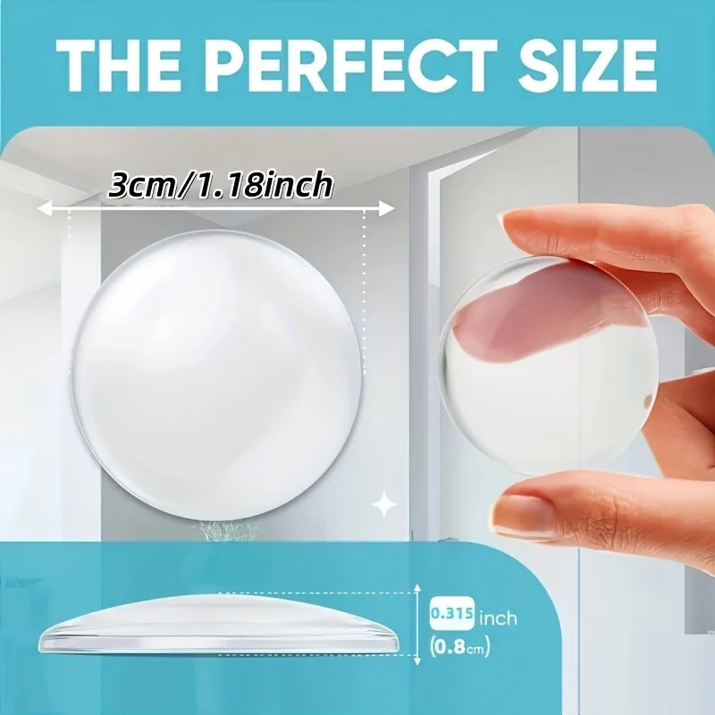6/12pcs Shock Absorbing Transparent Door Stop Wall Protectors Self-Adhesive Noise Reducing Easy Installation for Home Office Use