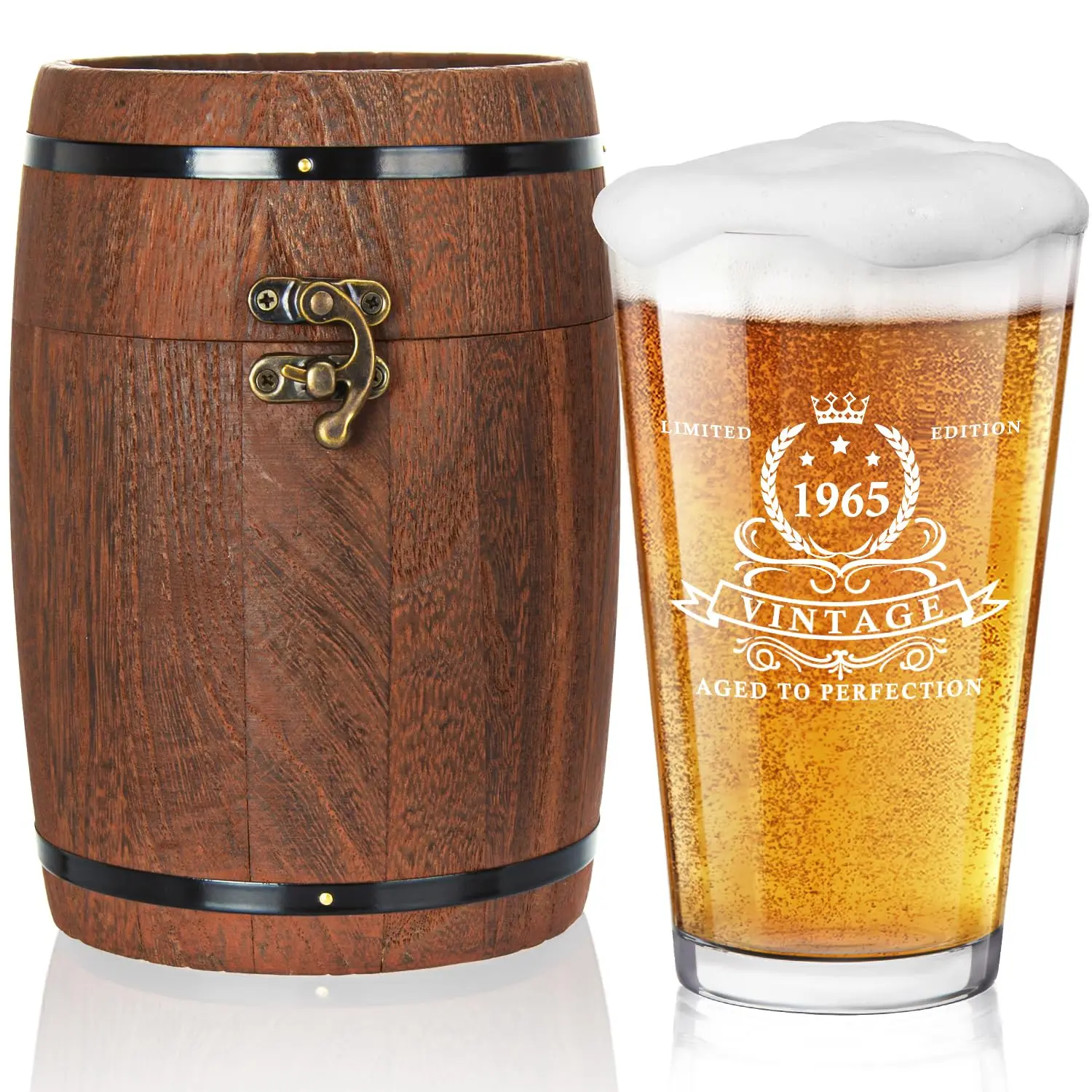 Verjaardagsbierglas 1965 Elegant cadeau 450 ml 60-jarig cadeau, gegraveerd pint-geschenk Verjaardagscadeau Whiskyglas cadeau Man cadeau Cadeau Cadeau Cadeau Cadeau Cadeau Cadeau Cadeau Cadeau Cadeau