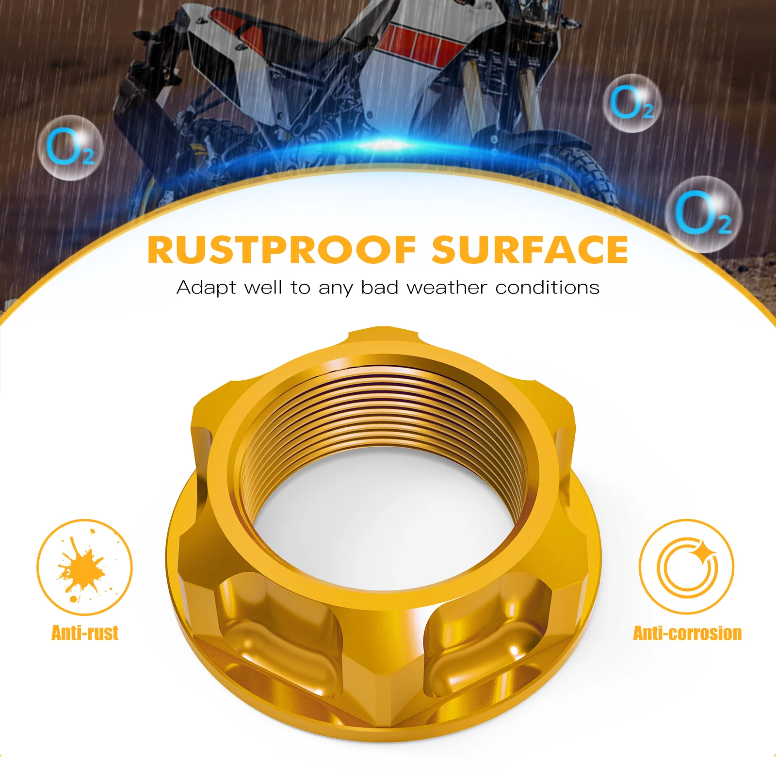 NICECNC M24X1.0 Steering Stem Nut For Suzuki RM125 RM250 RMZ250 RMZ450 RMX450Z RM 125 250 Z250 Z450 X450Z RMZ 250 450 RMX 450Z