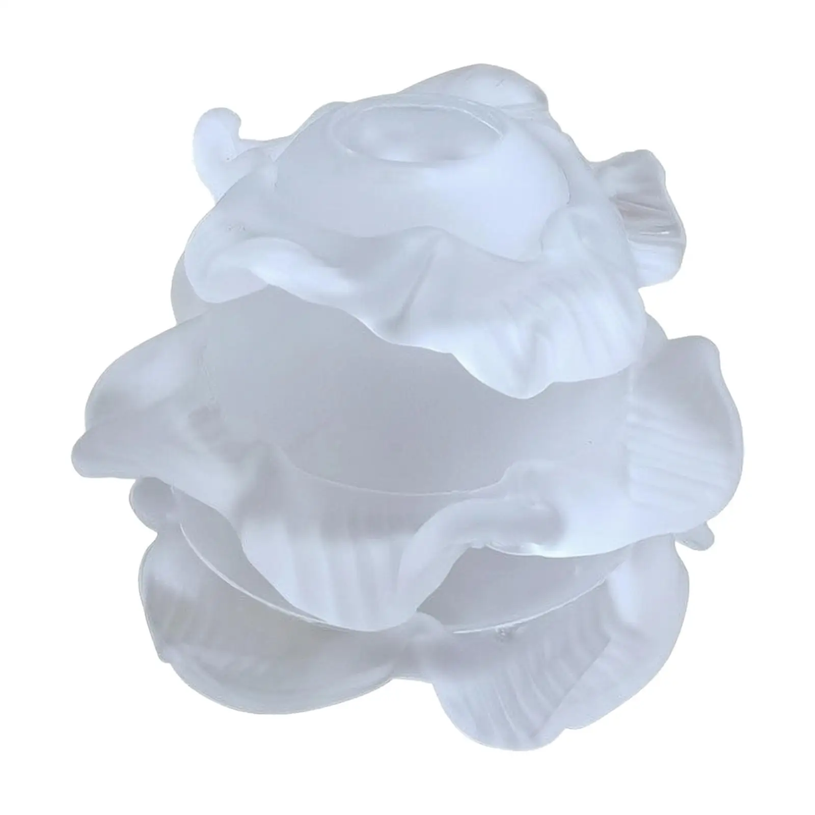 Three Layer Petal Glass Lamp Shade Translucent Frosted Glass Wall Lampshade Floral Handmade Flower-Shaped Lampshade for Lighting
