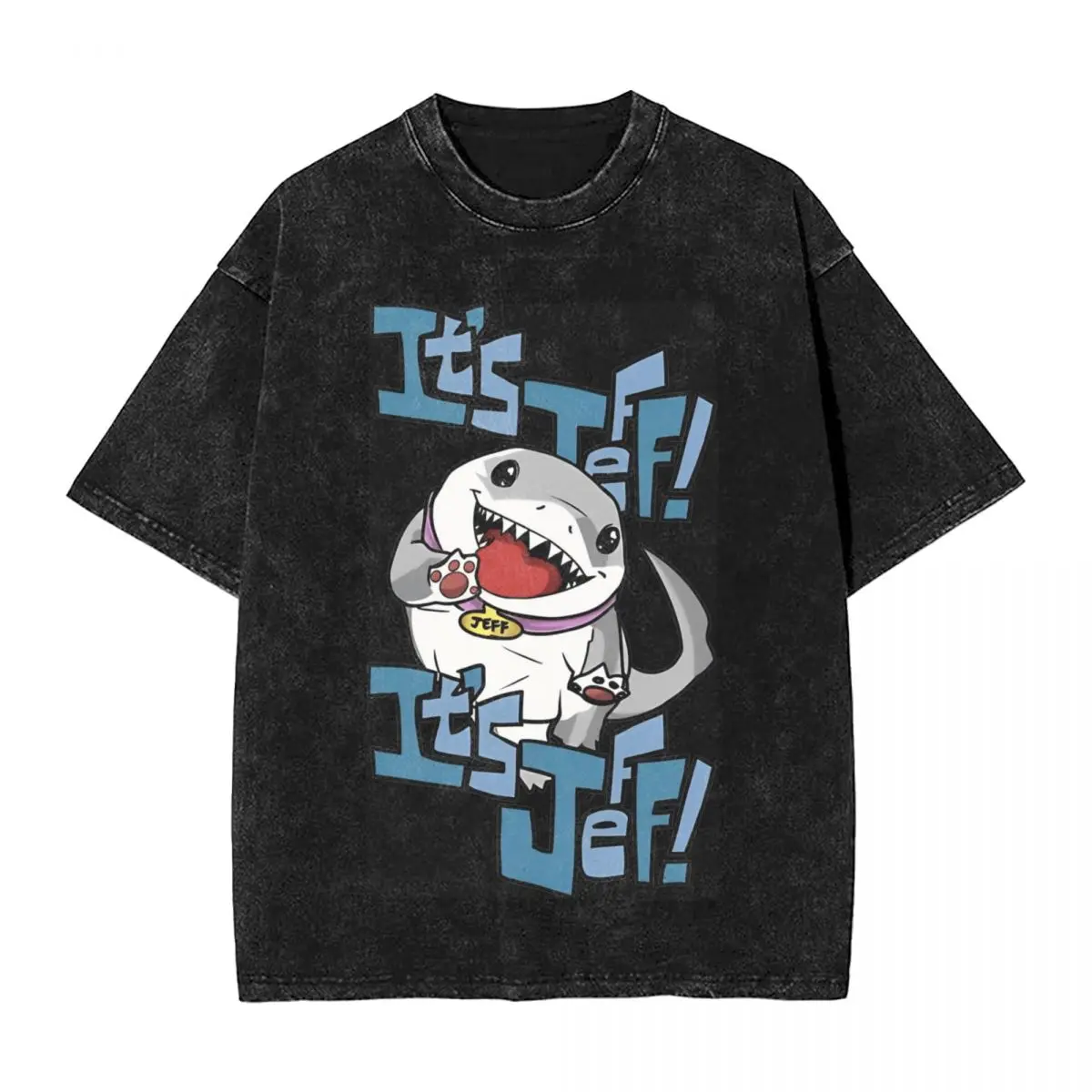 

Jeff The Land Shark T-Shirt Beach American Comic Y2K Retro T Shirts 2024 Cotton Hippie Tee Shirt For Male Short Sleeve Tops