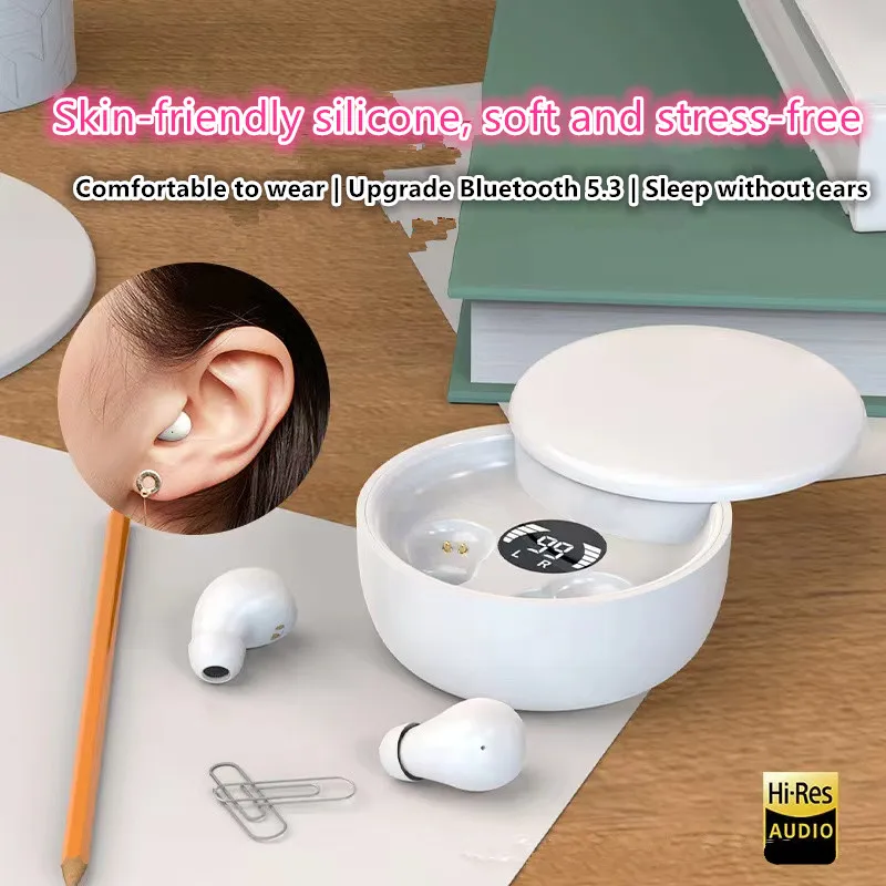 New SK26 Headset sliding wireless Bluetooth 5.4 earphones TWS ultra small super mini sleep invisible Headphones in ear earplugs