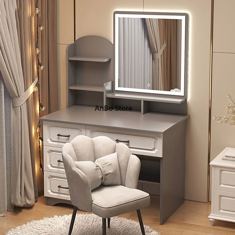 Drawers Storage Vanity Hairstyle Women Mirror Dressing Table For Bedroom Makeup Fashion Desk Comoda Pra Quarto Furniture HY