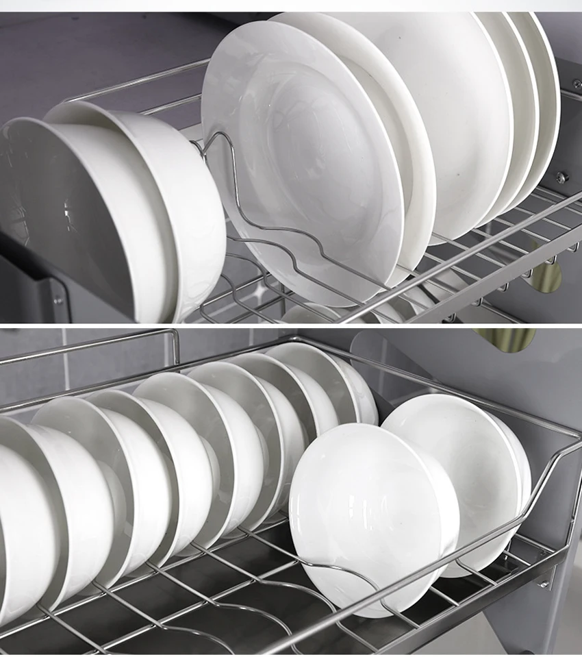 Qwinn 2026-304 stainless steel Kitchen Hanging cabinet dishes pull basket double layer Damping hydraulic lifting drawer - view 4