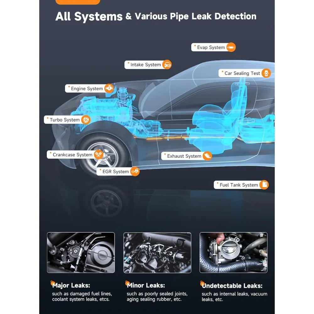ST203 Rookmachine Automotive Lekdetector, Auto-emissie EVAP Diagnostische Rookmachine Lektester met ingebouwde luchtpomp