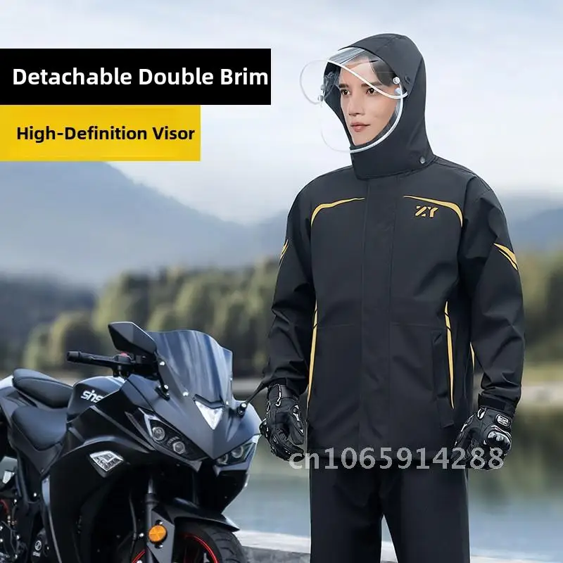 

Adult Thickened Lined Raincoat Motorcycle Reflective Cycling Bicycle Labor Protection Full Body Anti-Riot Rain Pants for Men