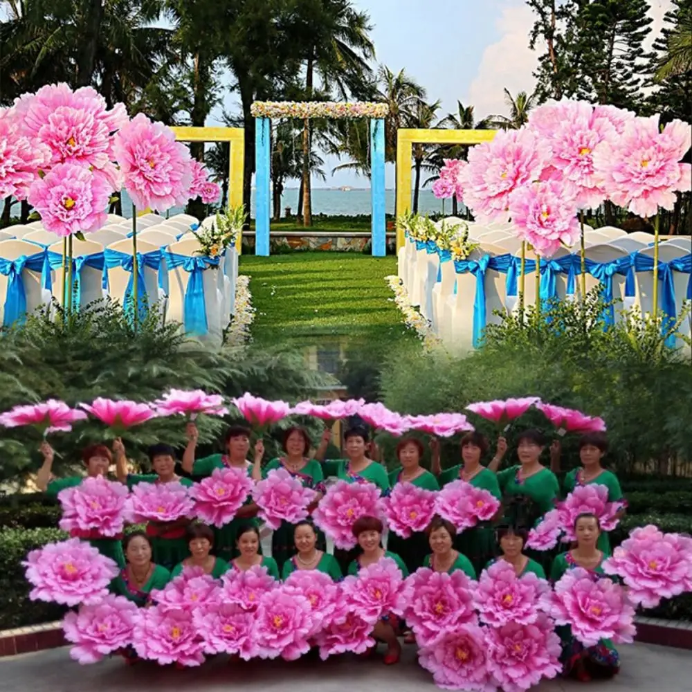 17/20/30/40/50 سنتيمتر الفاوانيا زهرة الرقص الدعائم القماش الملون رياض الأطفال أداء الرقص الأداء الإبداعي باليد زهرة #5