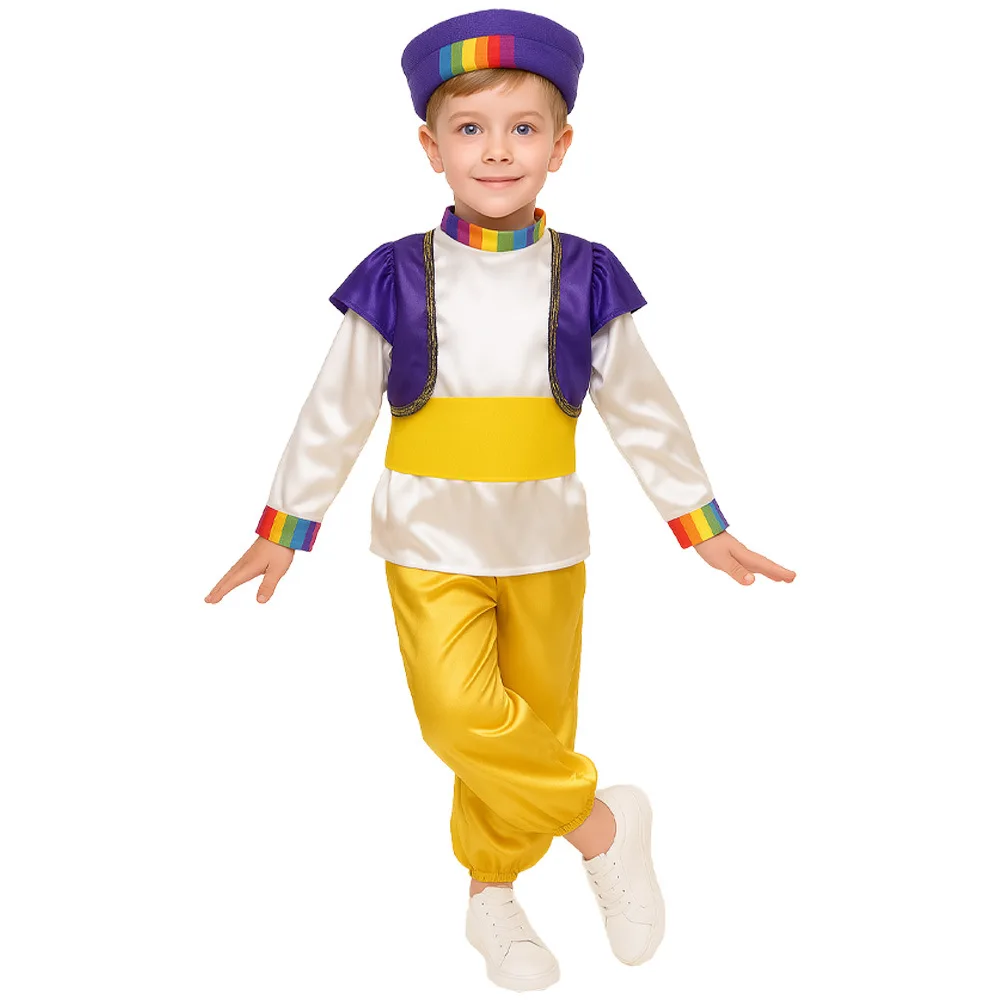 New Funny Arabian Prince Cosplay Costume Children's School Performances Kids' Latin Dance Outfit