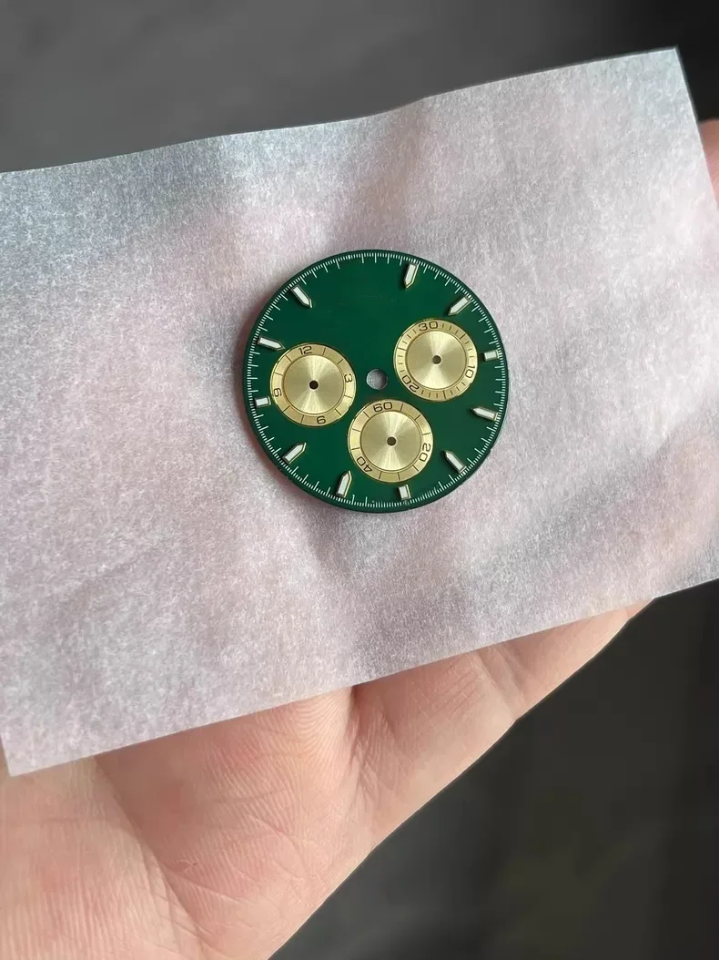 SW factory watch dial For Dtona 126508 green gold watch dial compatible with 4131 4130 movement