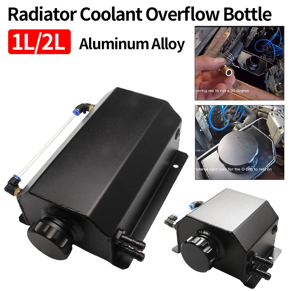 Universal 1/2L Recovery Water Tank Radiator Coolant Overflow Bottle Aluminum Alloy Radiator Overflow Coolant Can Automobile Part