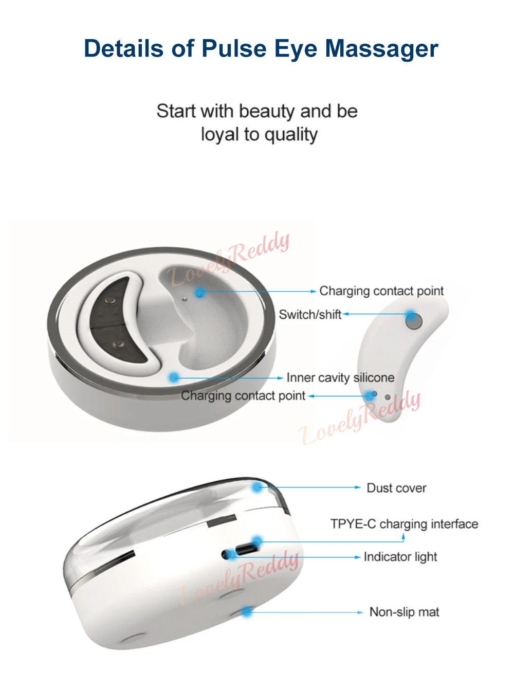 EMS Eye Massager Electric RF Eye Heating Pads Dark Circles Bag Removal Anti Wrinkle Puffiness Relief Eye Face Relax Tools