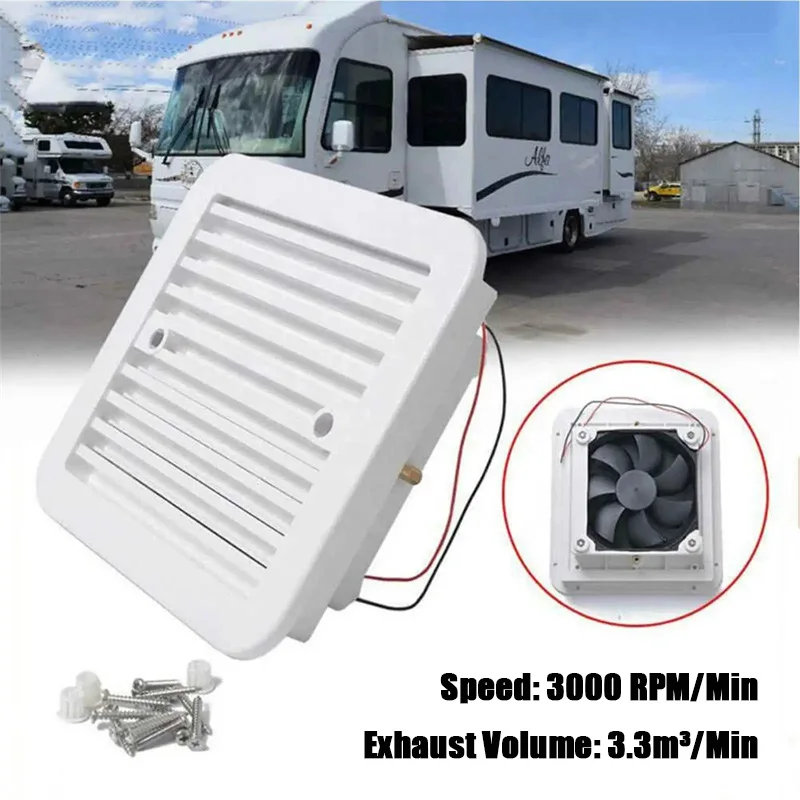 12V Caravan RV Fans Fridge Air Vent Side Exhaust Strong Wind Camper Car Cartronics Automobile Accessories For Marine Boat Parts