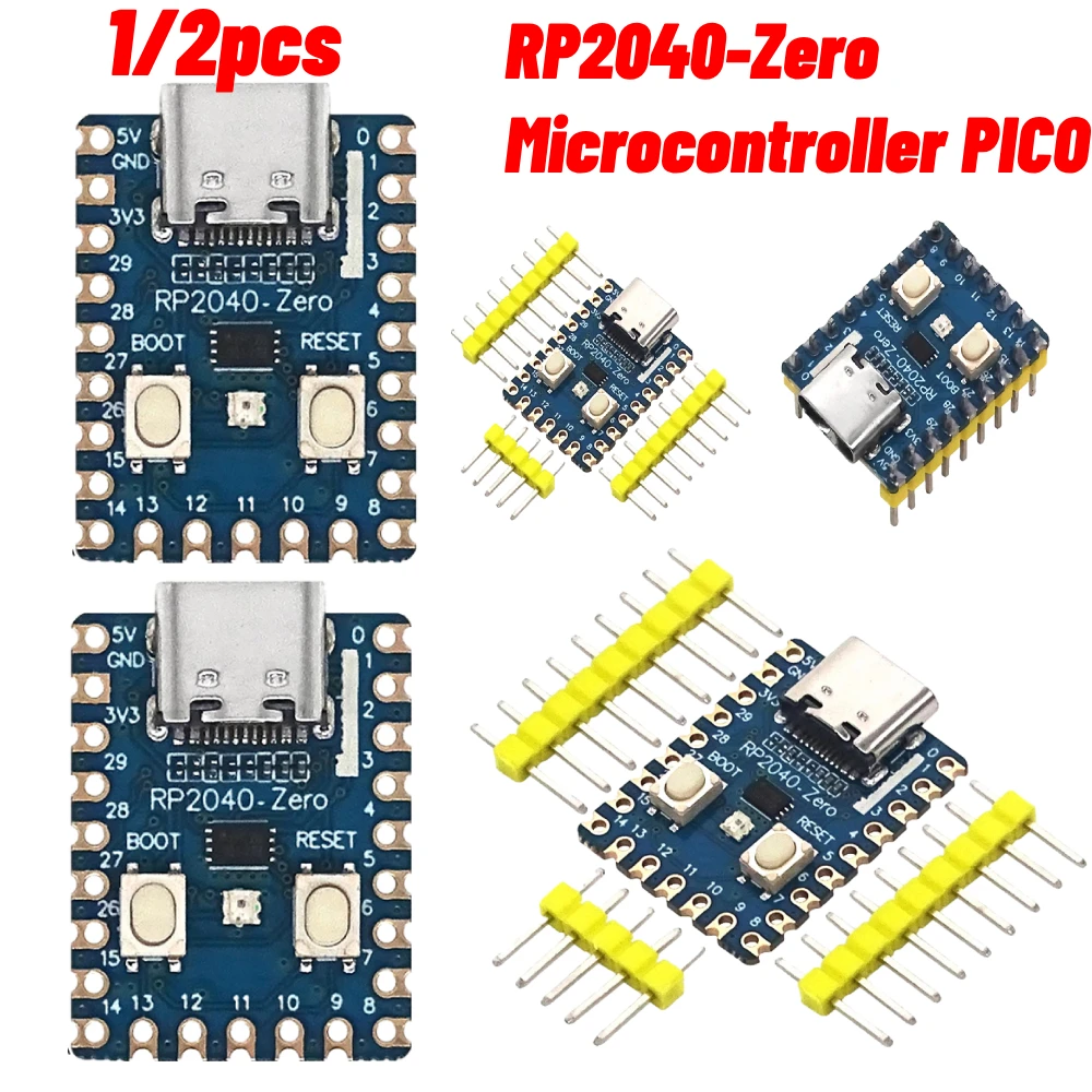 1-2Pcs RP2040-Zero for Raspberry Pi Microcontroller PICO Development Board Module Dual-core Cortex M0+ Processor 2MB Flash