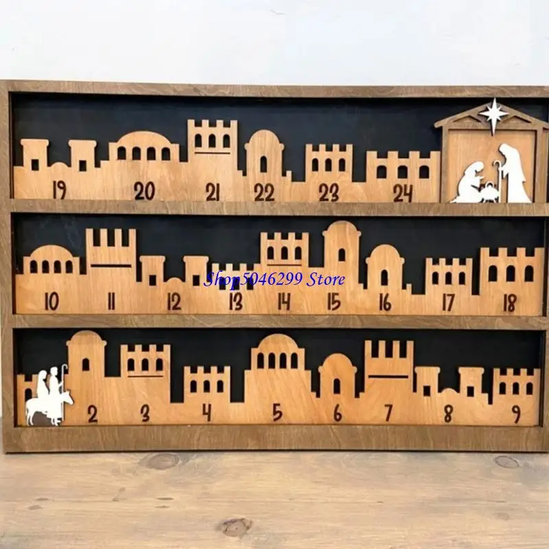 H55A Holiday Nativity Advents Calendar مع نجمة متحركة لتوقعات عيد الميلاد #4