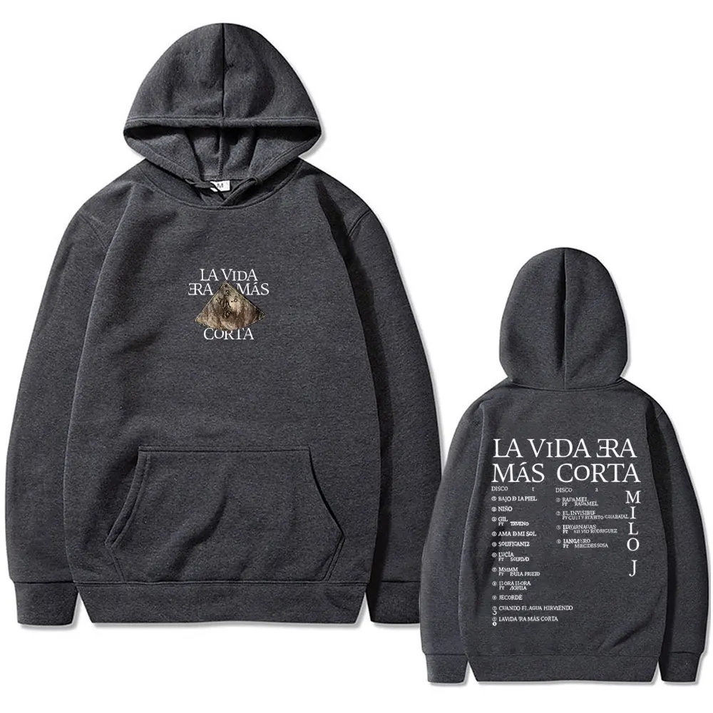 Rapper La Vida Era Mas Corta Graphic Hoodie Men Women Hip Hop Fashion Hooded Sweatshirt Men's Casual Cotton Vintage Pullovers