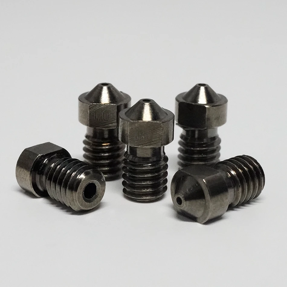 5/10pcs Megátalkodott Acél 3D Nyomdász Kötött lábszárvédő számára E3D V6 hotend, Kereskedés V6 nozzles 0.2 0.3 0.4 0.5 0.6 0.8 1.0mm