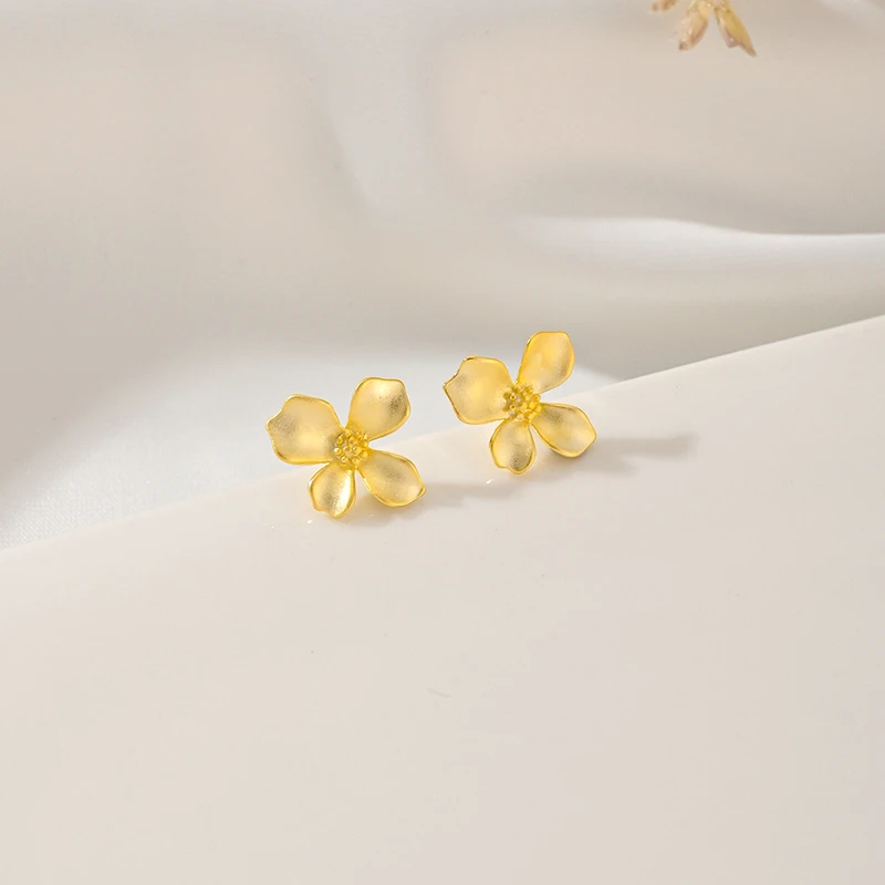 Hallo Mann S925 Sterling Silber matte Blume Vintage Premium Ohr stecker Frauen klassischen Schmuck Jubiläum Geburtstags geschenke