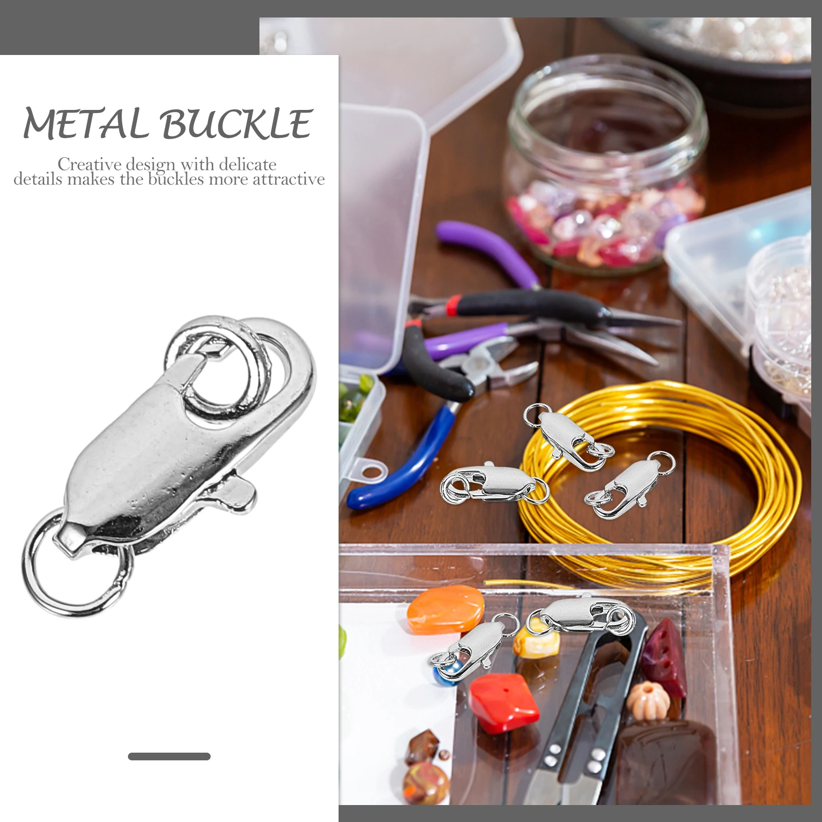 

20 Pcs Metal Fish Tail Buckles for Bracelet Necklace Jewelry Clasps Wrist Rope DIY Connectors Premium Alloy Durable Portable