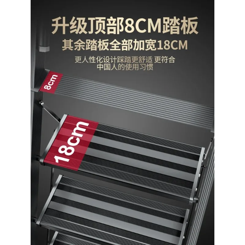 Attic  Household Aluminum Alloy Folding Step Plate  Indoor Straight Single-Side Ladder Customization