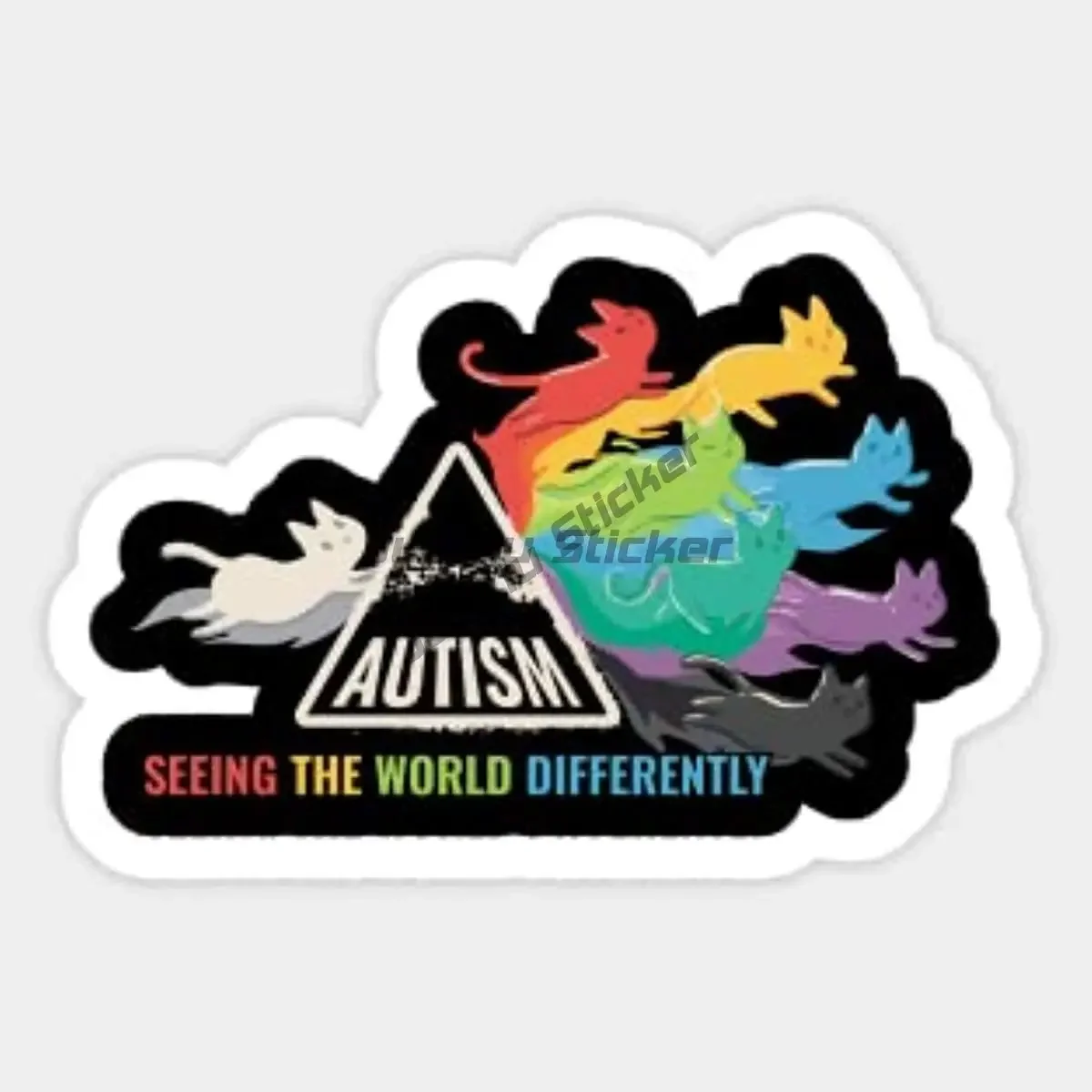 Promote Autism Acceptance Care Autism Emblem Color Puzzle Creative PVC Sticker for Decorate Wall Room Bicycle Van Car Motorcycle view 5