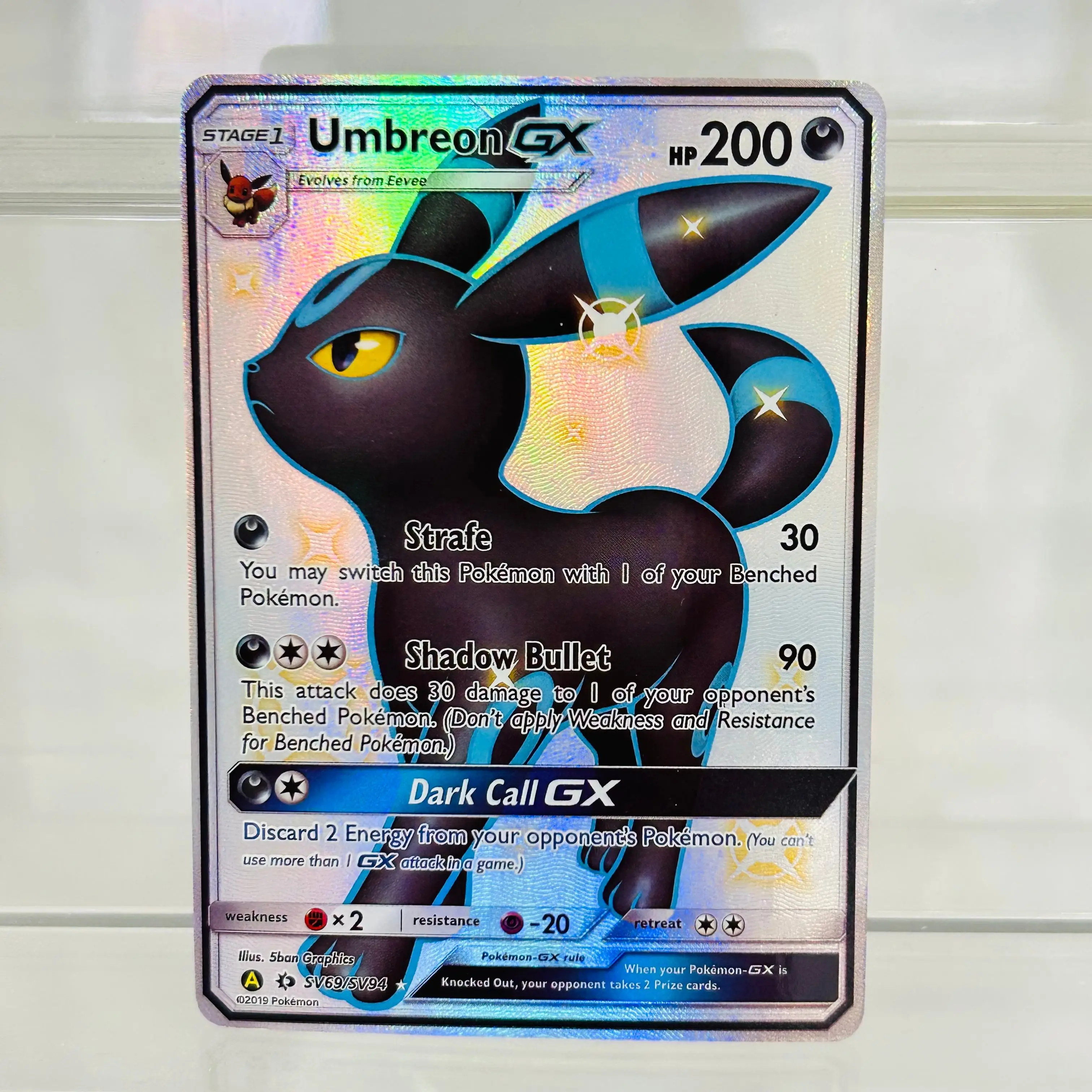  Sylveon GX SV76/SV94 English Card with Holographic Texture, Perfect Condition DIY Premium Anime Collection Card