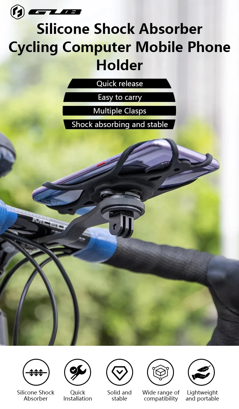 GUB P13 Handy-Fahrradhalterung Fahrrad-Sicherheits-Silikon-Halterung Computer-Handyhalter mit Garmin Bryton Wahoo Ständer – Detail 1