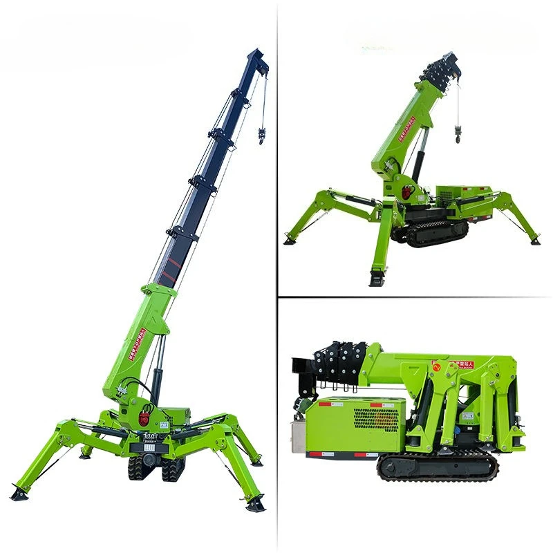 Glass Installation Crane 5 Ton 8 Ton 10T 12 Ton Factory Price Mini Crawler Crane Long Boom Spider Crane 17m 21m With Fly Jib