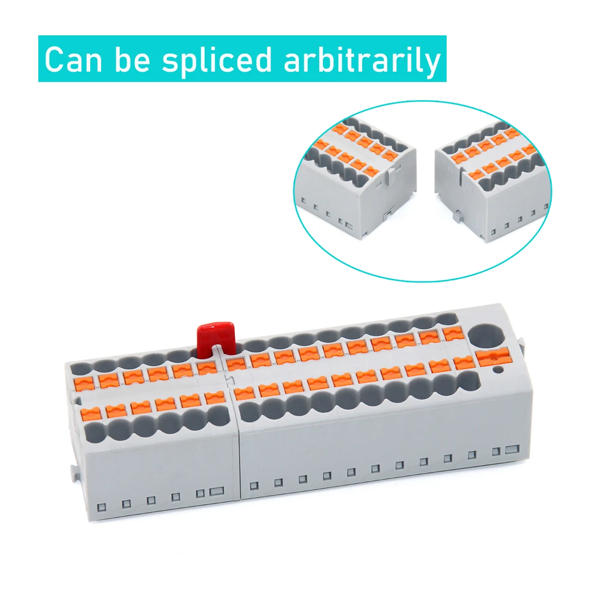 Wire Electrical Connectors PTFIX 2.5mm Wire Merging And Branching Device Push-in Terminal Block Connector Mount On Din Rail