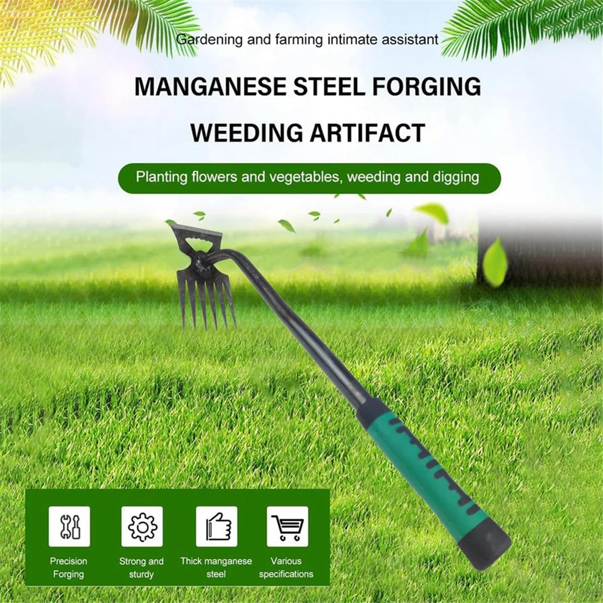 Garden Weeding Teeth, Remover Tool, Hand Uprooting Weeder Tool, Multi-Purpose Puller, Puller Tool with Forgeds Steel, A