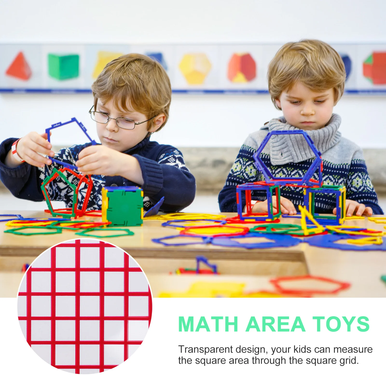 

10Pcs Area Measuring Devices Plastic Square Grid Plates 1Cm Grids Math Education Brain Development Teaching Aids