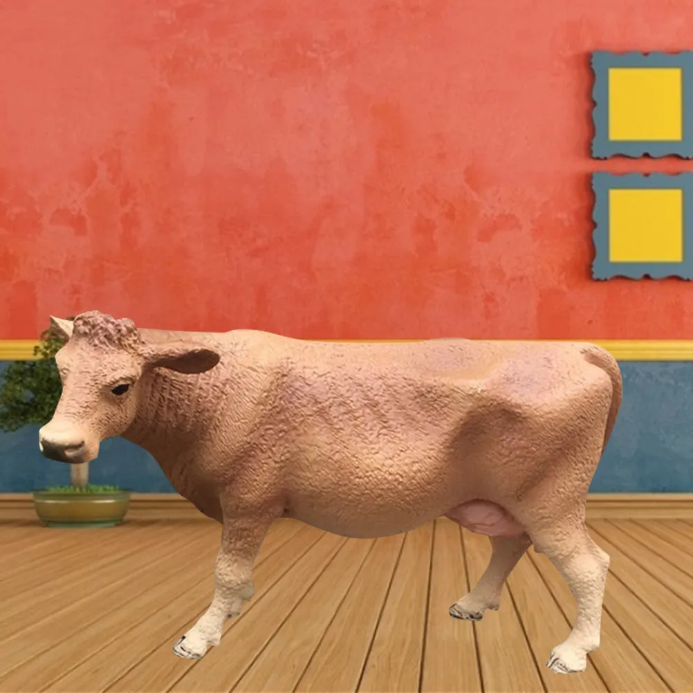 Dairy Cow Lifelike Mini Simulation Animal for Baby Infant Newborn Cabinet Home Decoration Dairy Cow Toy Animal Toy