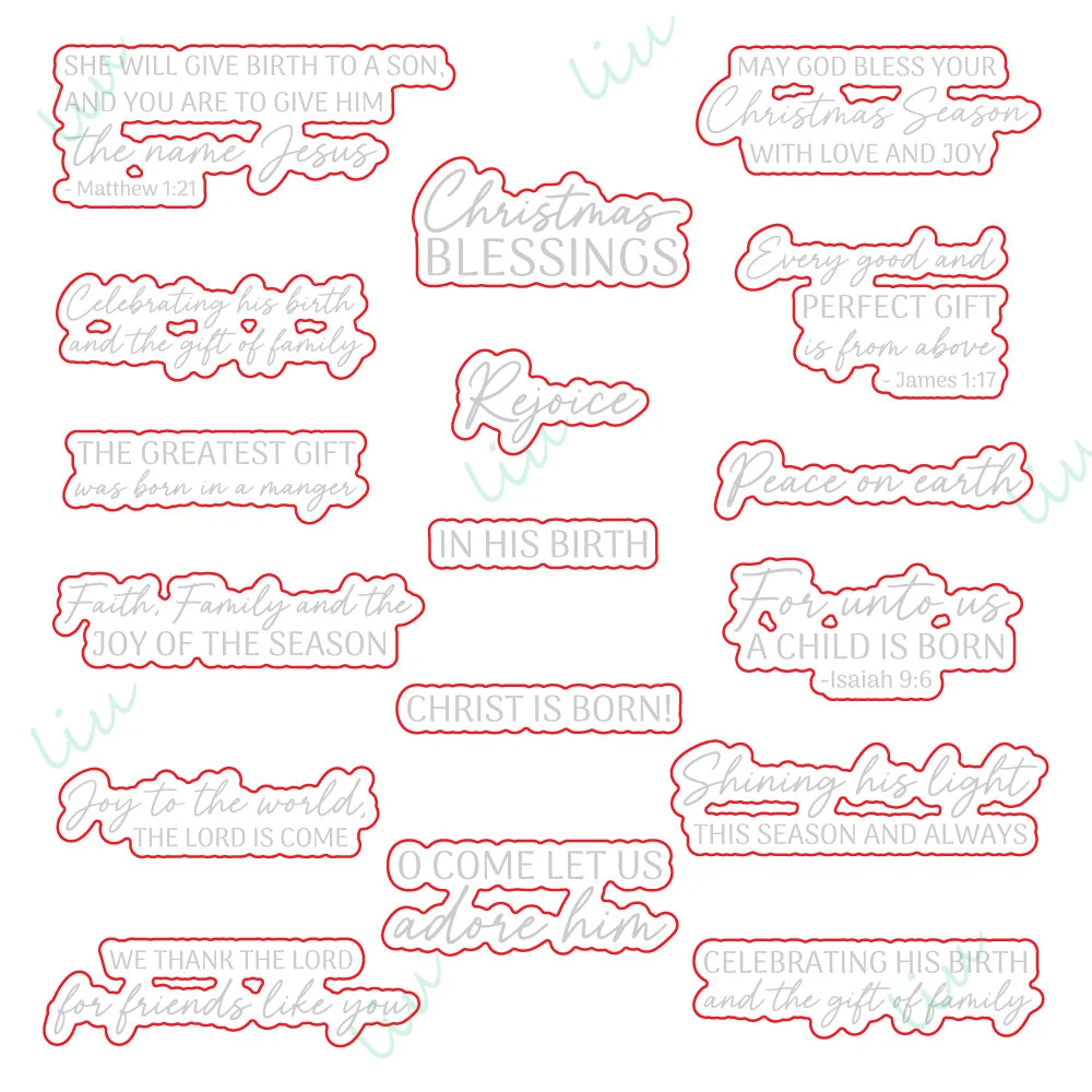 2025 New Warm Christmas Blessings Metal Cutting Dies Stamps for DIY Scrapbooking Handmade Photo Album Silent Night Christmas